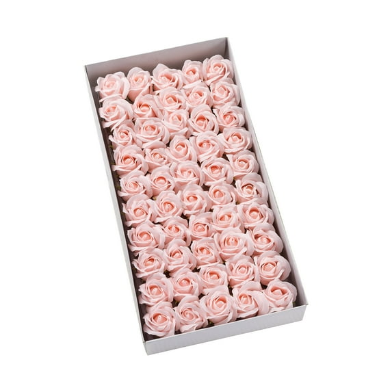 JVBTVB 50Pcs Real Soap Flowers For Diy Crafts, Triple Layer Scented Artificial Rose Heads Real Touch Faux Flowers For Valentine'S Day Weddings Home Decorations, Fake Flowers For Bouquet