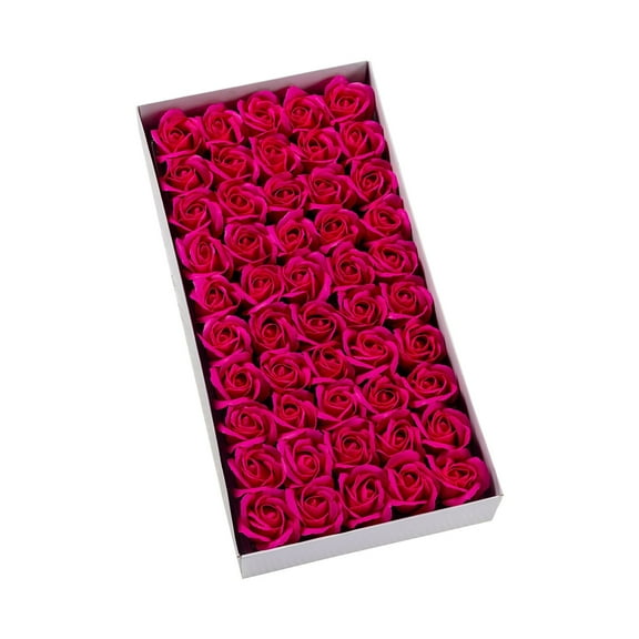 JVBTVB 50Pcs Real Soap Flowers For Diy Crafts, Triple Layer Scented Artificial Rose Heads Real Touch Faux Flowers For Valentine'S Day Weddings Home Decorations, Fake Flowers For Bouquet