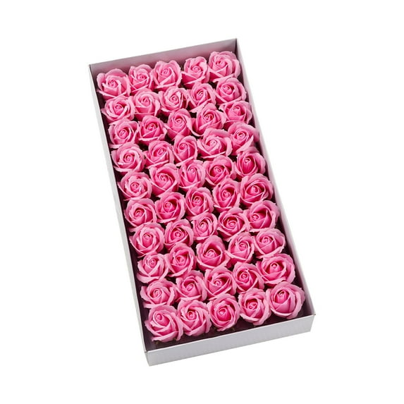 JVBTVB 50Pcs Real Soap Flowers For Diy Crafts, Triple Layer Scented Artificial Rose Heads Real Touch Faux Flowers For Valentine'S Day Weddings Home Decorations, Fake Flowers For Bouquet