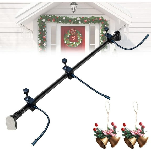 JVBTVB Adjustable Heavy Duty Door Garland Hanger for Front Door, No Damage Over the Door Frame Holder for Wreaths & Christmas Lights, Easy Install 20Lb Capacity for Holiday Decorations (32-80 Inch)