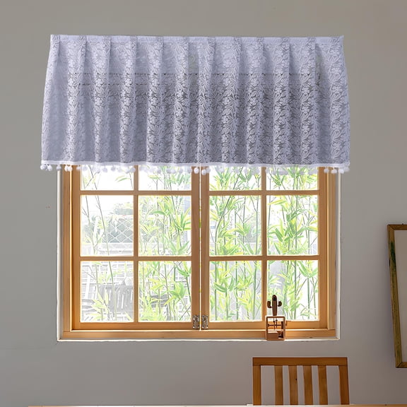 JVBTVB Air Conditioner Wind Deflector Lace Cover for Window Cabinet, Decorative Dust Proof Semi Curtain 40x16 Inch