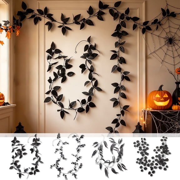 JVBTVB Artificial Hanging Vine Faux Greenery Garland Flexible Decorative Leaf Strip for Indoor Ceiling Stair and Halloween Event Home Decor