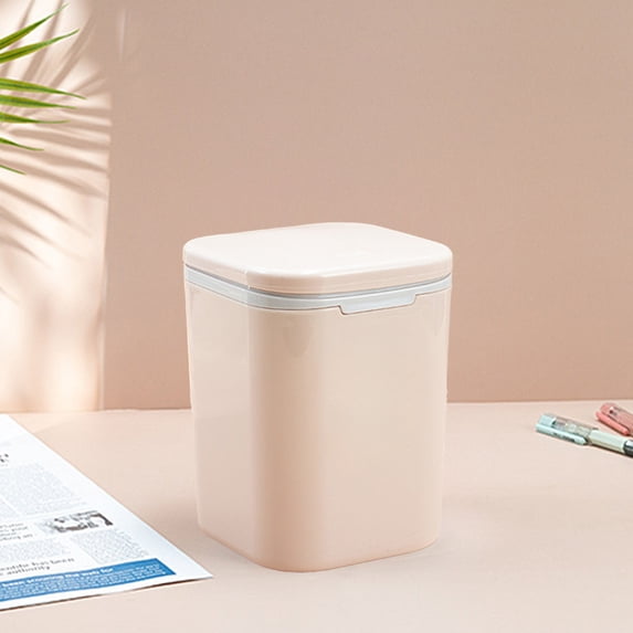 JVBTVB Back to School Mini Trash Can for Desk - 7 Inch Stylish Dual-Use Storage Bin