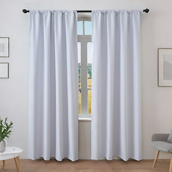 JVBTVB Blackout Curtains for Bedroom & Living Room - 100% Light Blocking Ready-Made Curtain Set of 2 Panels, Scandinavian Minimalist Solid Color