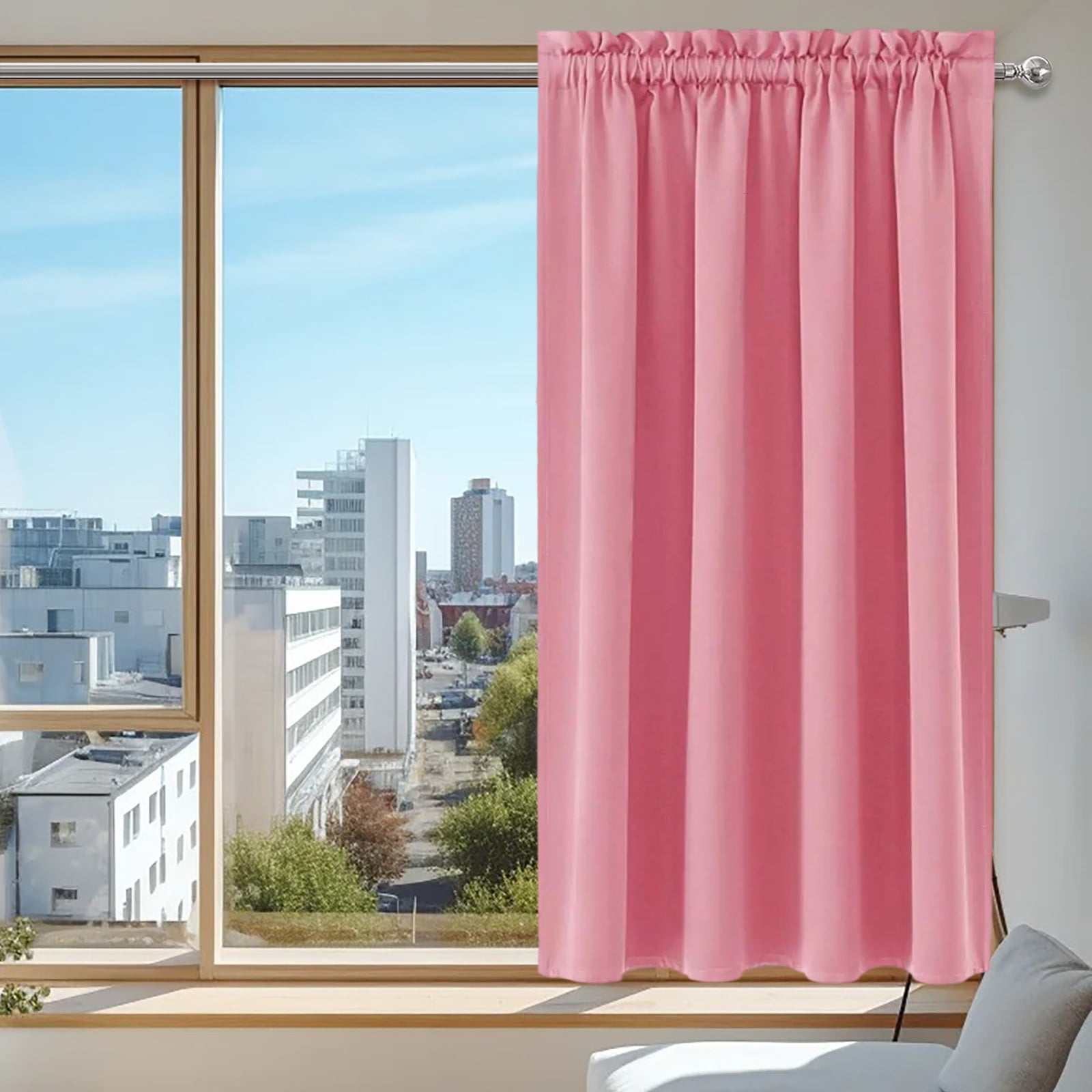 JVBTVB Blackout Thermal Insulated Curtains for Bedroom and Kitchen, Energy Saving & Noise Reduction, 38x63 Inches, Easy Install