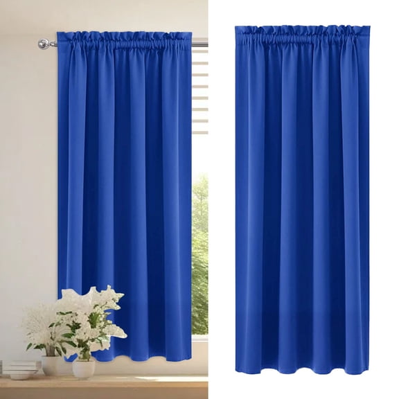 JVBTVB Blackout Thermal Insulated Energy Saving Silk Curtains for Bedroom & Kitchen, Scandinavian Solid Color, 42x54 Inches