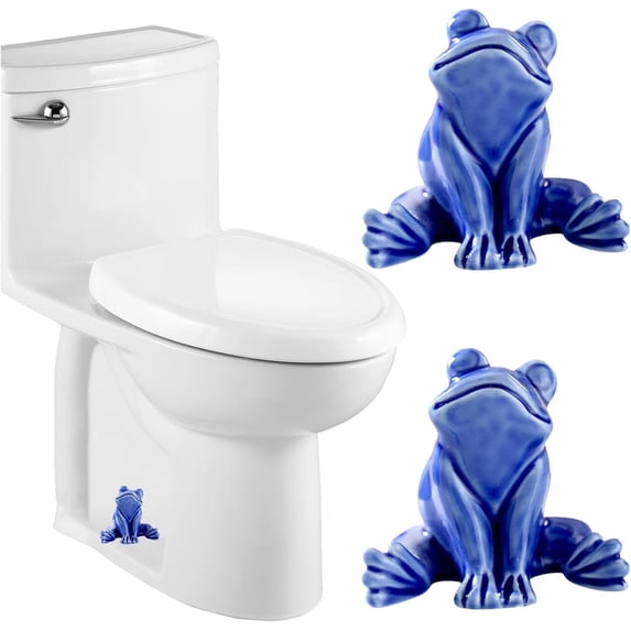 JVBTVB Ceramic Toilet Bolt Cover Caps, Decorative Frog Shaped Toilet Screw Caps, Easy Slip-on Installation, Set of 2, Durable Bathroom Hardware Decor