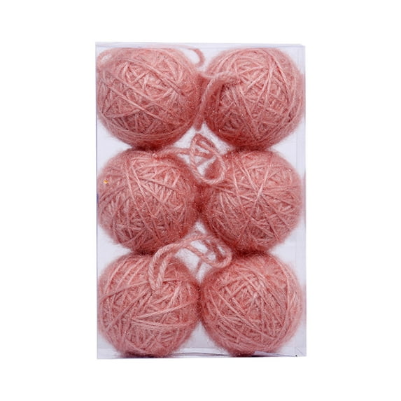 JVBTVB Christmas Ball Ornaments 6Pcs Set Wool Felt Covered Foam Balls for Xmas Tree Decor, 6cm Holiday Party Hanging Pendants