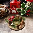 thumbnail image 1 of JVBTVB Christmas Candle Holder Centerpiece with Red Berries and Pine Cones for Table, DIY Desktop Holiday Decor, Miniature Winter Village Scene for Christmas Party Home Decoration, 1 of 6