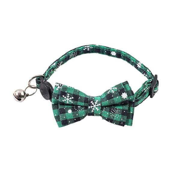 JVBTVB Christmas Dog Collar with Bow Tie - Festive Winter Holiday Pet Collar for Small Medium Dogs Cat, Soft Adjustable Decorative Accessories for Pets