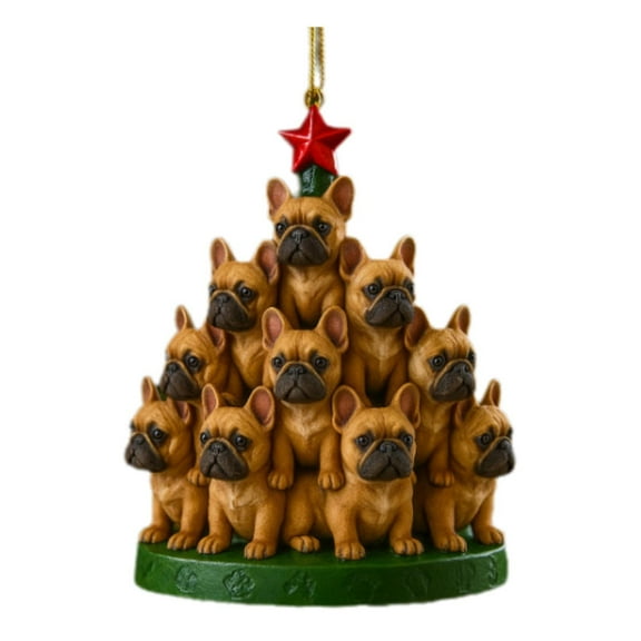 JVBTVB Christmas Dog Ornament Acrylic Cute Puppy Hanging Pendant for Christmas Tree Festive Holiday Decor Gift