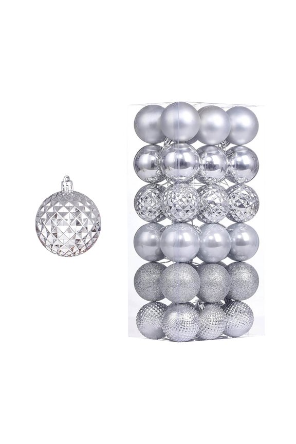 Christmas Ornaments 36Pcs Electroplated Holiday Ball Set for Tree Decorations, Shiny Christmas Decor
