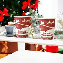 JVBTVB Christmas Paper Cups 10 Count, Disposable Stackable Holiday Cups with Snowflake & Christmas Tree Designs for Christmas Party Supplies, Office & Home Celebrations`