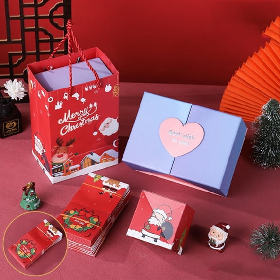 JVBTVB Christmas Pop-Up Surprise Box for Money Gift - Explosion Gift Box with Greeting Cards for Christmas, Birthday, Proposal (6 or 10 Boxes with Gift Bag)