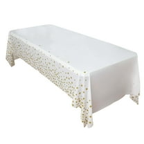 JVBTVB Christmas Snowflake Plastic Tablecloth 54x108 Inch Disposable Gold Star Party Table Cover for Holiday Decor, Waterproof Rectangular Tablecloth for Christmas Dinner Party Decorations