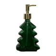 thumbnail image 1 of JVBTVB Christmas Tree Shaped Glass Soap Dispenser 300ml - Refillable Push Top Bottle for Lotion, Shower Gel, Hand Wash, 1 of 6