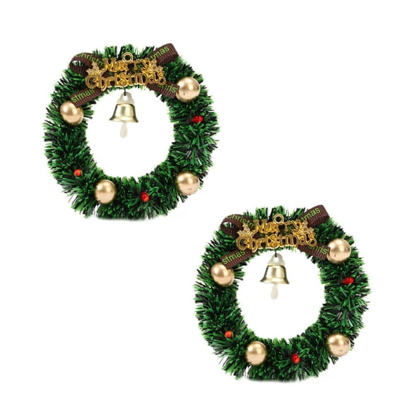 JVBTVB Christmas Wreath Magnets for Refrigerator, 2 Pack Mini Artificial Magnetic Holiday Decor for Fridge, Metal Doors, Christmas Home Decorations