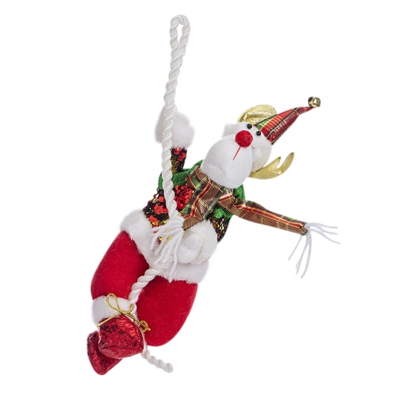 JVBTVB Climbing Rope Christmas Deer Decoration  12 Inch Hanging Holiday Ornament for Ceiling, Window, Tree & Party Decor, Festive Indoor Outdoor Christmas Decor for Home, Mall, Office