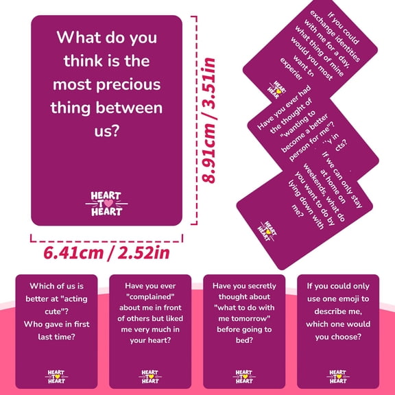 JVBTVB Couples Card Game, 50 Pcs Romantic Conversation Starters For Couples, Fun Interactive Relationship Building Date Night Activities, Creative Gifts For Boyfriend Girlfriend Husband Wife