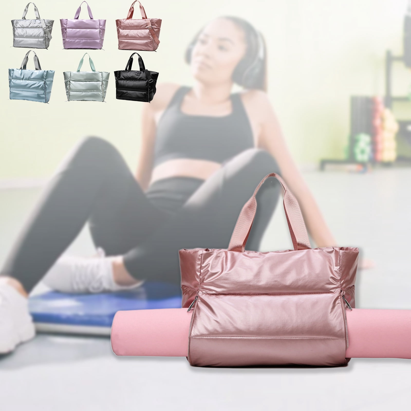 JVBTVB Dry Wet Bag for Swimming Gym Travel, 50L Waterproof Nylon Duffel Bag with Wet Dry Compartment, Foldable Weekender Bag for Women Men, 21.6 inch