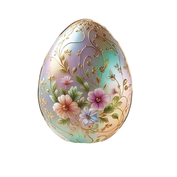 JVBTVB Easter Decorations, 2D Egg Ornament, Acrylic with Stand, Colorful Easter Egg Decor, 3.15in, for Home, Office, Easter Party Decor