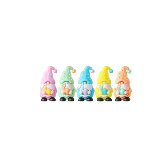 JVBTVB Easter Decorations Mini Gnome and Bunny Figurines Set of 5, Durable Easter Gnomes Statues for Holiday Table Centerpiece, Garden Patio Decor, Easter Gift Ideas (Colors May Vary)