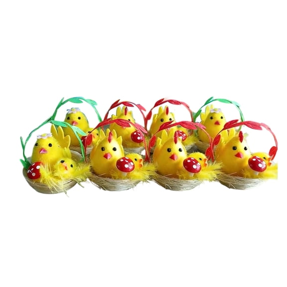JVBTVB Easter Decorations Set, Cute Yellow Chick Easter Eggs, Plastic Easter Party Supplies for Table Centerpiece, Home, Office, Classroom Spring Decor