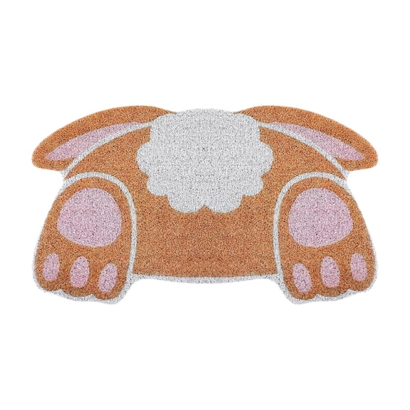 JVBTVB Easter Doormat, Funny Bunny Butt Welcome Mat with Paw Prints, Non-Slip Indoor Outdoor Rug for Front Door, Porch, Living Room, Spring Home Decor & Holiday Gift, Oversized 19.6x31. 5in