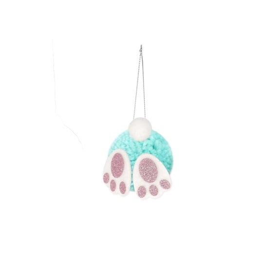 JVBTVB Easter Ornaments Fuzzy Bunny Decorations with Ears & Tail, Hanging Easter Decorations for Easter Tree, Wreath, Home Party
