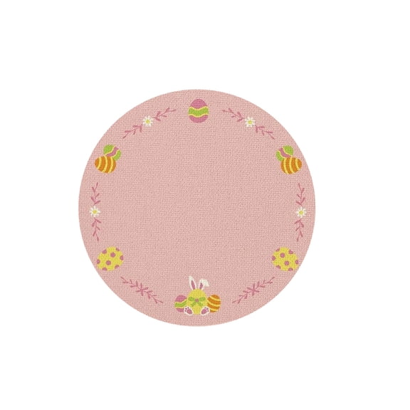 JVBTVB Easter Round Placemat, Colorful Polyester Fabric Easter Table Decor, 14.6 Inch Waterproof Easy Clean Decorative Place Mats for Easter Brunch, Spring Party Table Decorations