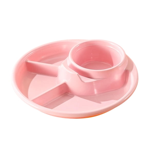 JVBTVB Eco-Friendly Straw Fiber Kids Divided Plates, 5-Compartment BPA-Free Toddler Plates for Portion Control & Self-Feeding, Microwave & Dishwasher Safe, Ideal for School Lunch & Home Use, 7.68in
