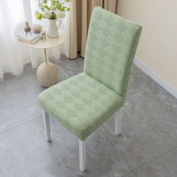 JVBTVB Elastic Dining Chair Covers, Half Round Back Chair Slipcovers with Padded Cushion, Universal Fit Stretch Furniture Protector for Home & Office