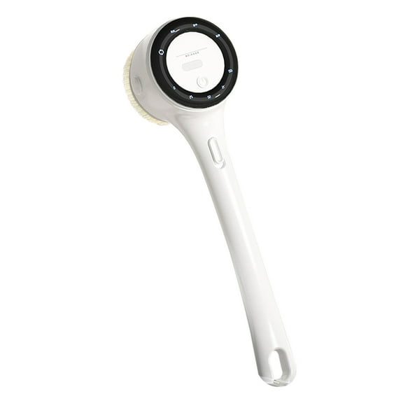 JVBTVB Electric Shower Brush, Automatic Body Scrubber Back Scrubber with Exfoliating & Massage, 5 Replaceable Brush Heads, 3-Speed Adjustable, IPX7 Waterproof & Rechargeable, 14.1in Long Handle