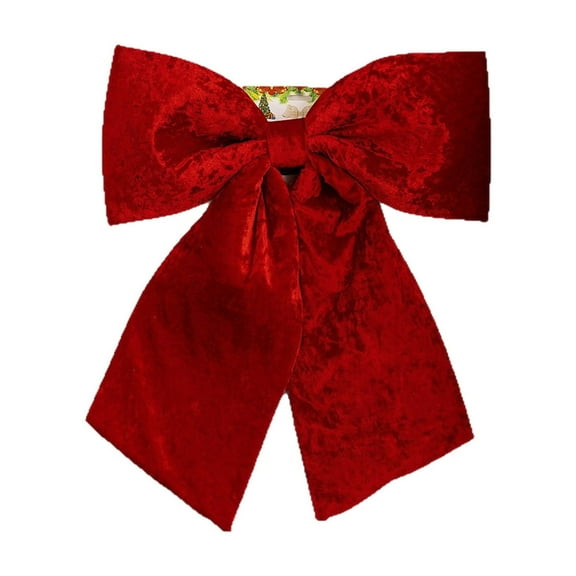 JVBTVB Extra Large 23.6 Inch Flannel Christmas Bow for Tree Topper, Wreath, Gift Wrapping and Wedding Decor, Red Velvet Ribbon Bow with Memory Pleat