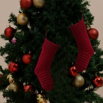 JVBTVB Extra Large Christmas Stocking for Fireplace Holiday Decor, 18.11 Inch Red White Festive Xmas Sock with Ample Storage for Candy, Gifts