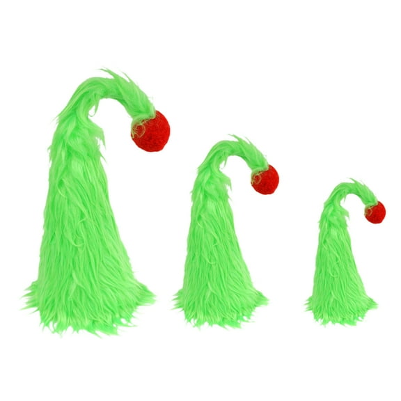 JVBTVB Fluffy Mini Christmas Trees 3-Piece Set for Tabletop - Soft Fabric Green Holiday Decor for Home Office Desk Shelf Decorations