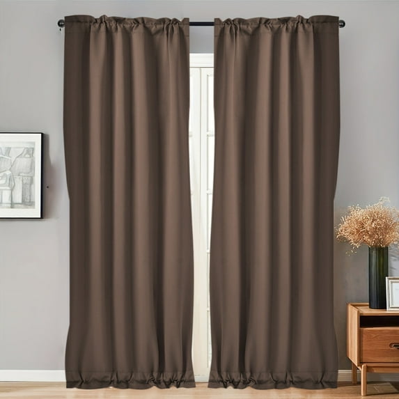 JVBTVB French Door Curtains 40x25 Inch Thermal Insulated Rod Pocket Panels for Sliding Doors & Windows, Solid Color Polyester Drapes Ready to Hang
