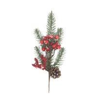 JVBTVB Generic Frosted White Christmas Green Sprigs - 25in Plastic Pine Branches for Tree Decor, Wreaths & Centerpieces, 1-Pack