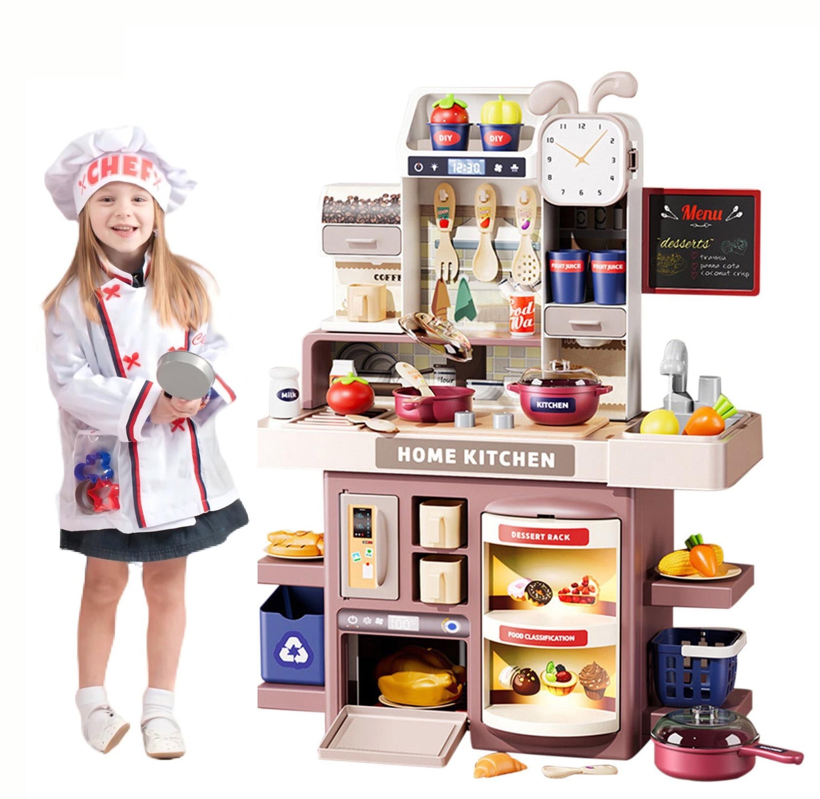 JVBTVB Kids Play Kitchen Set, 37 Pcs Kids Kitchen Playset, Kids Toys ...