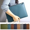 thumbnail image 1 of JVBTVB Leather Document Bag for Men Women Waterproof Business Briefcase Folder A4 Size Portable Storage Organizer with Lychee Texture, 1 of 9