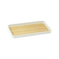thumbnail image 1 of JVBTVB Multi-Purpose Serving Tray, Faux Wood Grain Heavy-Duty Utility Tray for Tea Sets, Dishes, Utensils - Compact Tabletop Storage Organizer with Rounded Edges, 1 of 8