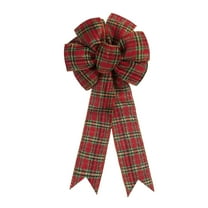 JVBTVB Pre-Tied Red Christmas Bow for Wreaths, Tree Topper, Door and Outdoor Decorations - 40x20cm Festive Polyester Bow for Holiday Garland, Swag, and Home Decor