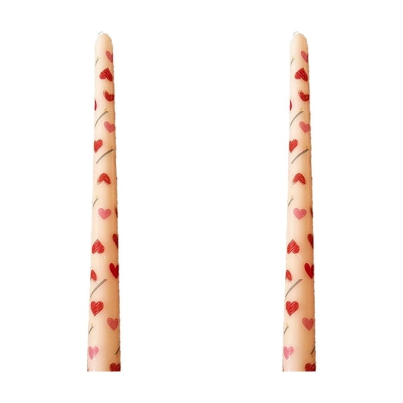 JVBTVB Printed Unscented Long Taper Candles for Wedding & Candlelight Dinner Decoration, 2-Pack 9.84 Inch Decorative Candles