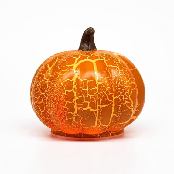 JVBTVB Pumpkin Decorative Lamp Crackle Finish Resin Fall Harvest Ornament Light for Halloween Thanksgiving Home Decor