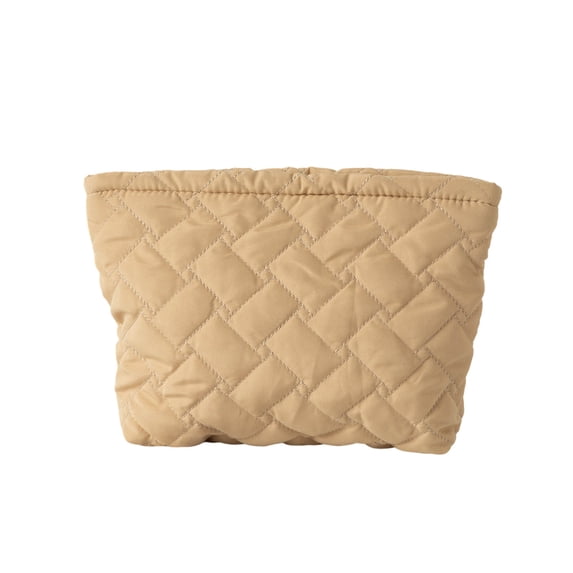 JVBTVB Quilted Cosmetic Bag Handbag with Intricate Patterns Portable Travel Makeup Pouch Ins Style Pencil Case Zipper Closure Polyester 10.63 Inch