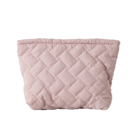 JVBTVB Quilted Cosmetic Bag Handbag with Intricate Patterns Portable Travel Makeup Pouch Ins Style Pencil Case Zipper Closure Polyester 10.63 Inch