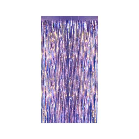 JVBTVB Rainbow Curtain Holographic Party Decorations for Birthday Wedding Baby Shower, 79 Inch Photo Booth Backdrop with Adhesive Tape