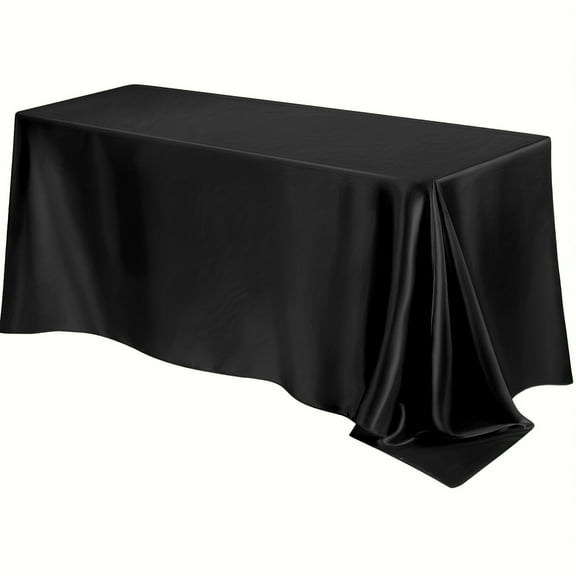 JVBTVB Rectangular Satin Tablecloth 60x84 Inches Extra Large Polyester Fabric for Wedding Banquet Restaurant Party Event Table Decoration