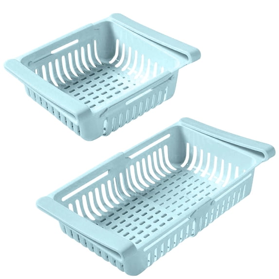JVBTVB Refrigerator Storage Rack Pull-out Organizer with Side Clips - Food Grade Plastic Adjustable Shelf for Maximizing Fridge Space and Organizing Vegetables Fruits Condiments