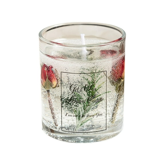 JVBTVB Scented Candles With Dried Flowers, Rose Aromatherapy Jelly Candle In Glass Jar, Romantic Valentine'S Day Gifts For Her Women, Home Decor For Bedroom Living Room